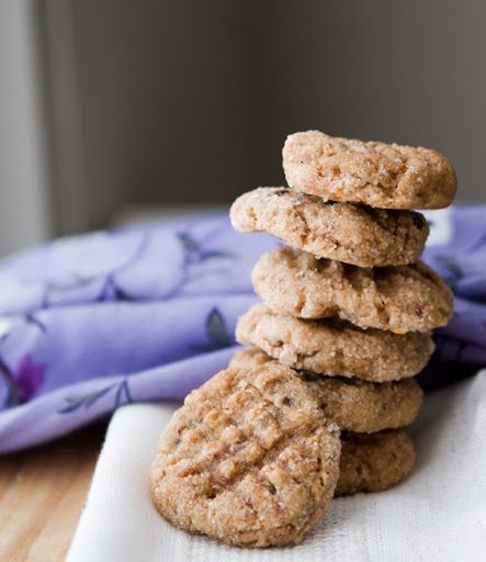 Vegan peanut butter chocolate chip cookies with a fork-pressed pattern, baked in tribute to Mikey and Jennie.