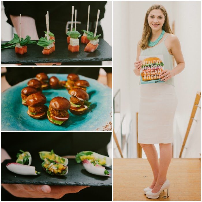 A celebration of the Healthy Happy Vegan Kitchen cookbook with friends, vegan food, and book party photos.